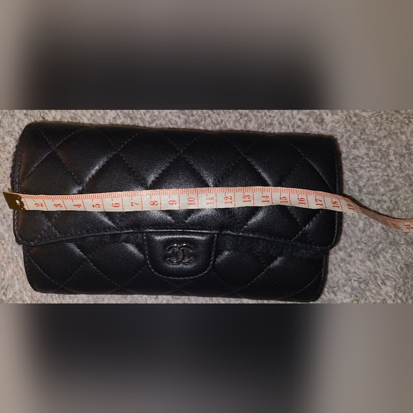 100%Authentic Chanel Douple Flap Wallet Black - Picture 13 of 15